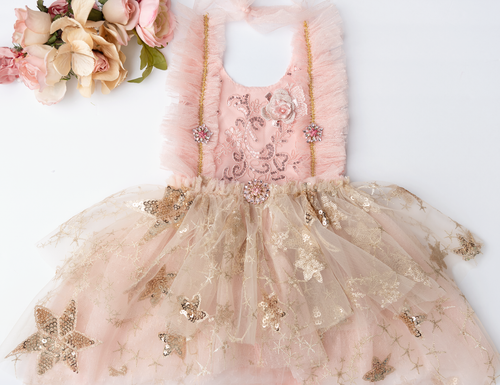 Golden Rose Stars dress